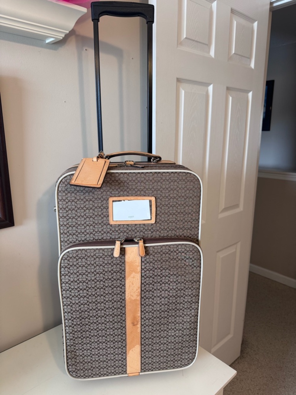COACH Mini Signature Jaquard Rolling Suitcase - Picture 1 of 14